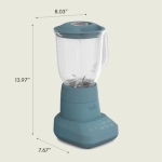 bella 10 Speed Countertop Blender, Juicer & Smoothie Maker, Fits-anywhere™ Kitchenware, Slim Flip & Store Design, Dishwasher Safe 48oz Capacity Pitcher & Lid, Stainless Steel Blade, 450 Watt, Surf - Image 3