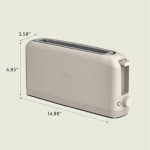 bella 2 Slice Slim Toaster, Fits-anywhere™ Kitchenware, 6 Setting Shade Control with Reheat & Cancel Buttons, Removable Crumb Tray, 10” Long Slot, Anti Jam & Auto Shutoff, 900 Watt, Oatmilk - Image 3