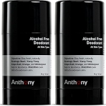 Anthony Alcohol Free, Aluminum Free Deodorant for Men – Non-Irritant Cool Gel Stick for Sensitive Skin – Sport Strength Stick Prevents Odor All Day – Clear, Stain Free – 2.5 Fl Oz - Pack of 2