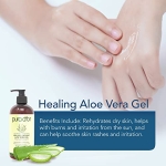 PURA D'OR Organic Aloe Vera Gel Lemongrass (16oz) All Natural - ZERO Artificial Preservatives - Deeply Hydrating & Moisturizing - Sunburn, Bug Bites, Rashes, Small Cuts, Eczema Relief - Skin & Hair - Image 3