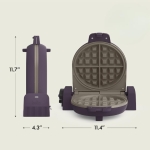bella Flip-n-Store Belgian Waffle Maker, EverGood™ Ceramic Nonstick Coating, Fits-anywhere™ Kitchenware, Power Indicator Light & Touch Handle, 7” Wide & 1" Deep Plates, 1000 Watt, Plum - Image 3