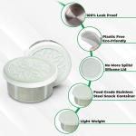 Dacha Mia Stainless Steel Food Storage Containers - Dips Condiment Containers - Set of 3 - 7oz - Eco Friendly Lunch Containers - Silicone Lids - Portion Control - Reusable - Image 3