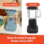 bella 10 Speed Countertop Blender, Juicer & Smoothie Maker, Fits-anywhere™ Kitchenware, Slim Flip & Store Design, Dishwasher Safe 48oz Capacity Pitcher & Lid, Stainless Steel Blade, 450 Watt, Surf - Image 7