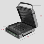 George Foreman Family Size (4-6 Servings), GRD6090B Smokeless-Digital Smart Select, Stainless Steel - Image 2