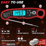 Alpha Grillers Instant Read Meat Thermometer for Grill and Cooking. Best Waterproof Ultra Fast Thermometer with Backlight & Calibration. Digital Food Probe for Kitchen, Outdoor Grilling and BBQ! - Image 4