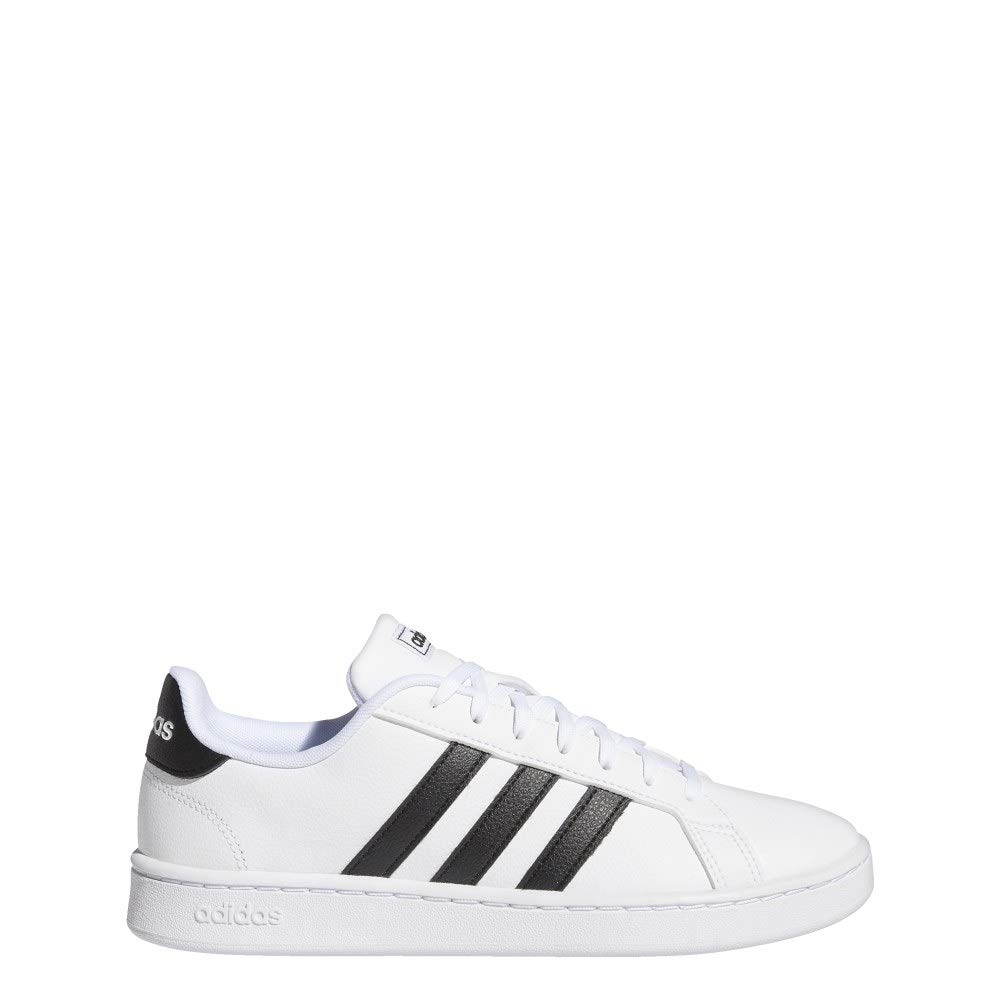adidas Women's Grand Court Shoe, White/Black/White, 7