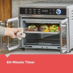 BLACK+DECKER Crisp 'N Bake Air Fryer Toaster Oven Combo, 12 in 1 Countertop Convection Oven Cooks Food Fast, Fits a Whole Pizza or 6 Toast Slices, French Doors with Stainless Steel Finish - Image 3