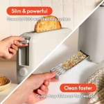 bella 2 Slice Slim Toaster, Fits-anywhere™ Kitchenware, 6 Setting Shade Control with Reheat & Cancel Buttons, Removable Crumb Tray, 10” Long Slot, Anti Jam & Auto Shutoff, 900 Watt, Oatmilk - Image 6