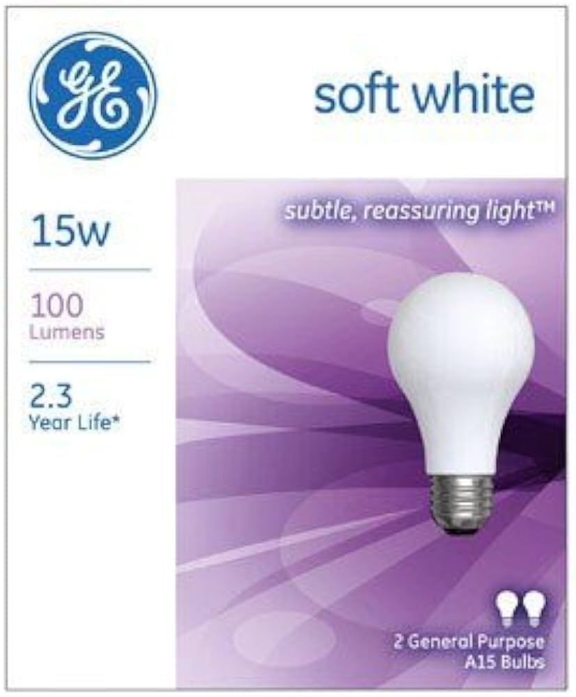 51po8x8EFCL GE Lighting 97491 15 Watt Soft White Standard Incandescent Light Bulb 2 Pack - Image 1
