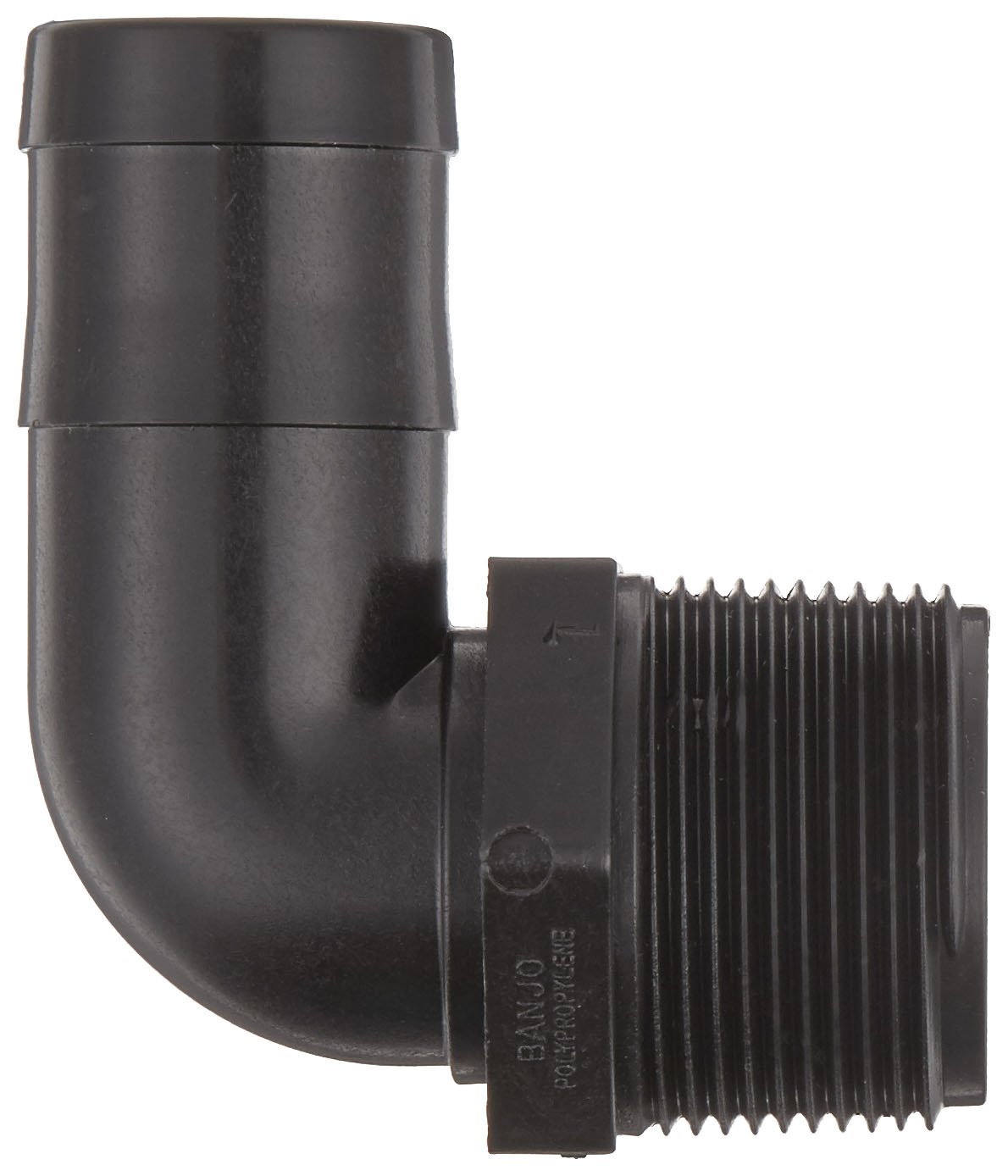 Banjo HB125-90 Polypropylene Hose Fitting, 90 Degree Elbow, 1-1/4" NPT Male x 1-1/4" Barbed