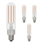 Bulbrite LED T6 Filament Light Bulb, E12 Candelabra Base, 2700k Color Temp Warm Light, 450 Lumens Uses Only 4.5 Watts - (4 Pack) - Image 2