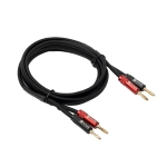 Fosi Audio 14AWG Braided Speaker Wire 5.9Ft, 1 Pack Pair Cable with 4 Gold Plated Banana Plugs, Black Cables for Home Audio Stereo Amplifier/Receiver/Bookshelf/Passive Speaker (1.8m/70.87in) - Image 2