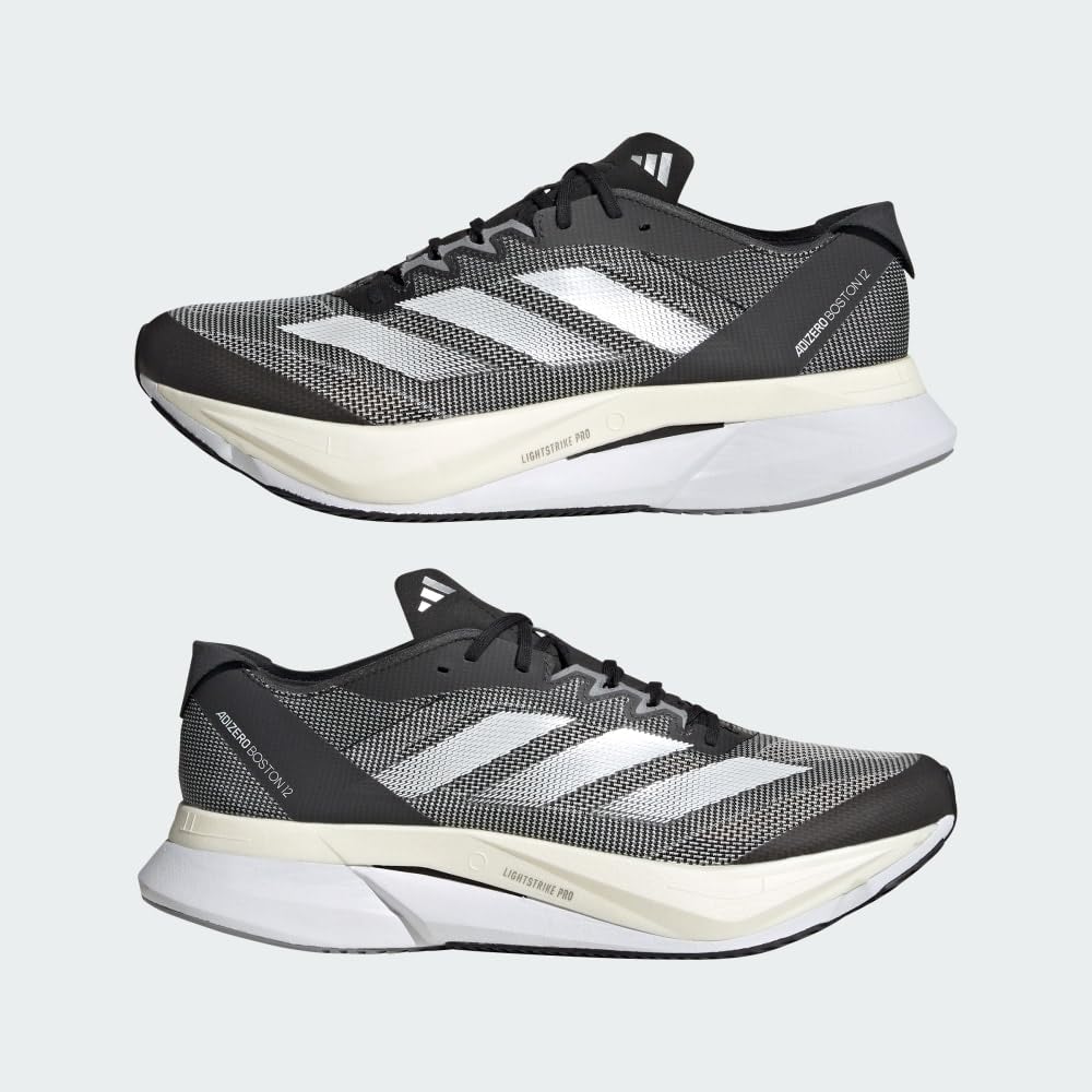 Adidas Mens Adizero Boston 12 Black/White/Carbon 7.5