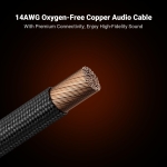 Fosi Audio 14AWG Braided Speaker Wire 5.9Ft, 1 Pack Pair Cable with 4 Gold Plated Banana Plugs, Black Cables for Home Audio Stereo Amplifier/Receiver/Bookshelf/Passive Speaker (1.8m/70.87in) - Image 3