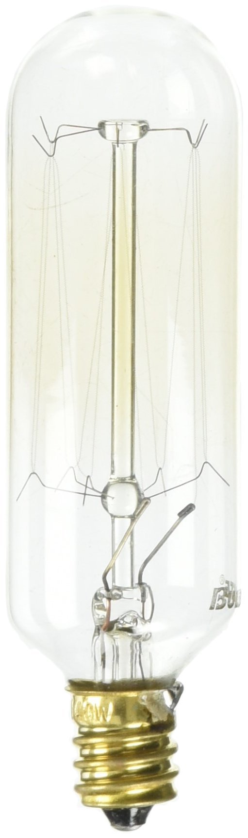 Bulbrite NOS40T8/E12 Candelabra (E12) Base 40W Incandescent T8 Thread Filament Bulb, Antique