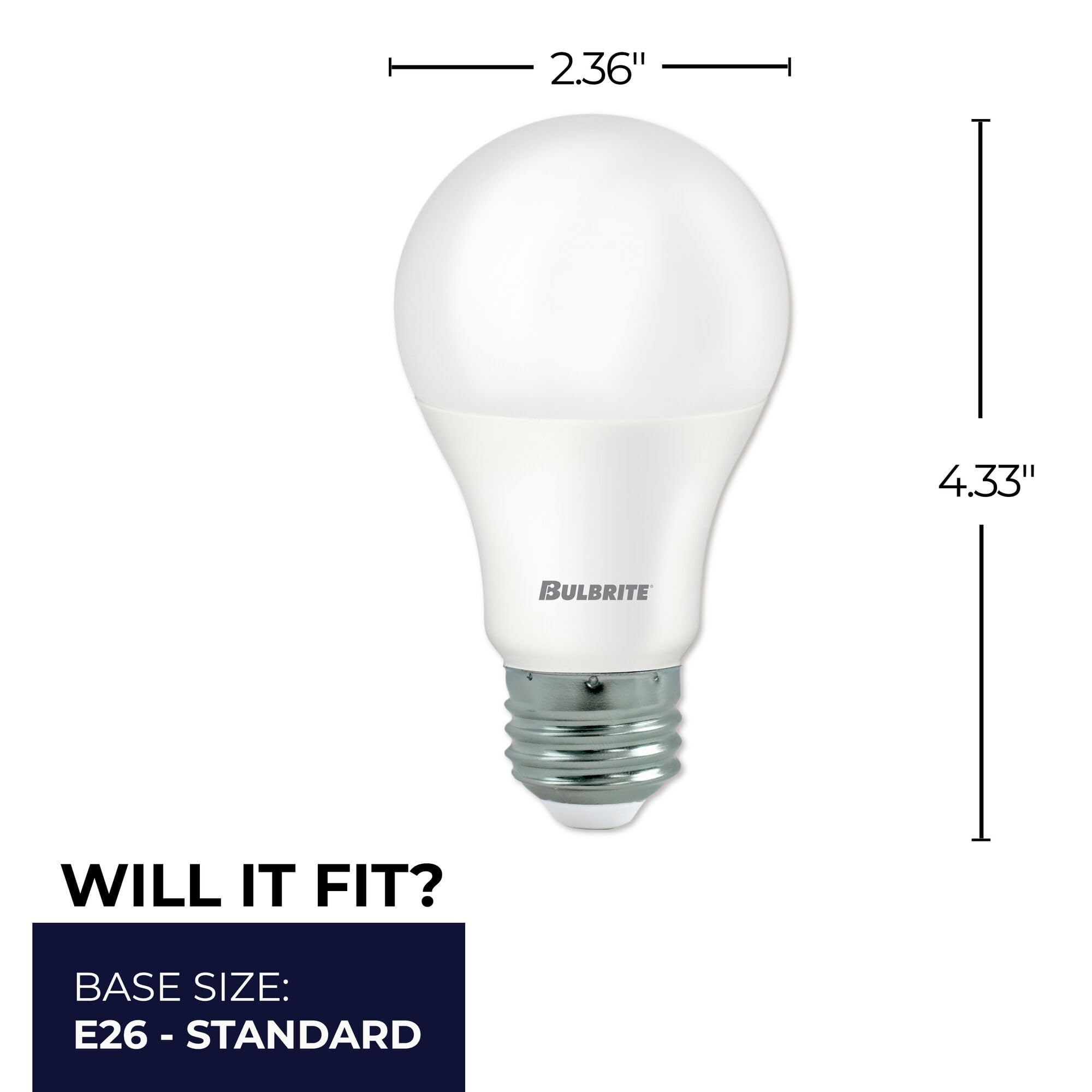 Bulbrite 774235 9 Watt LED A19 Medium (E26) Base, 3000K Light Bulb, 1 Count (Pack of 1), Frost