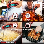 Alpha Grillers Instant Read Meat Thermometer for Grill and Cooking. Best Waterproof Ultra Fast Thermometer with Backlight & Calibration. Digital Food Probe for Kitchen, Outdoor Grilling and BBQ! - Image 5