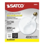 Satco 60W G40 Globe - Medium Base - Clear - 120V - Image 3