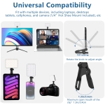 ALTSON 60 LED Portable Selfie Light Video Conference Lighting with Clip & Camera Tripod Adapter Rechargeable 2200mAh CRI 97+, 3 Light Modes for Phone iPhone Webcam Laptop Photo Makeup - Image 3