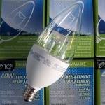(Case of 6) TCP LED5E12B1127K 5-Watt LED E12 Chandelier Base 2700K Dimmable Lamp - Blunt Tip - Image 2