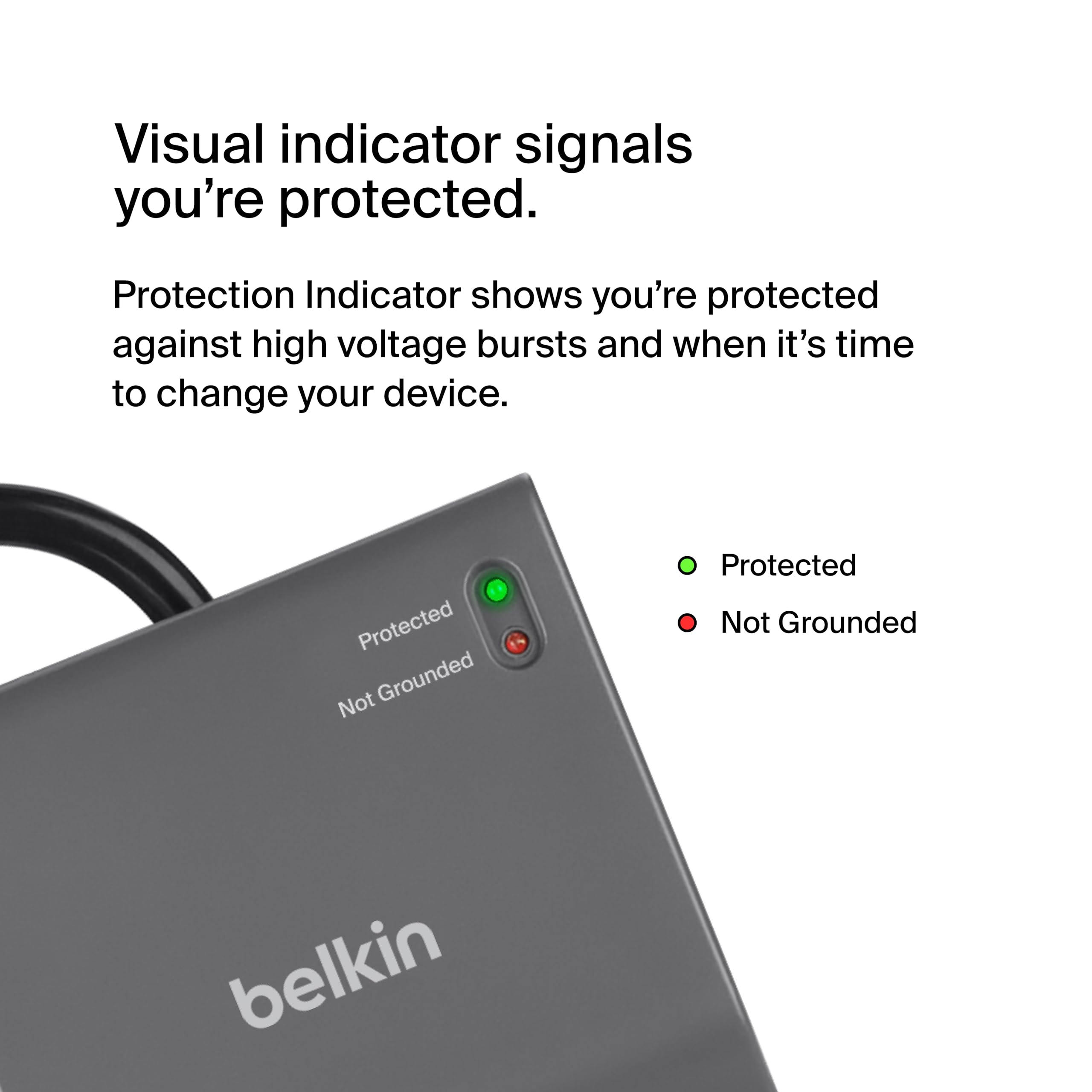 Belkin 12-Outlet Surge Protector Power Strip w/ 12 AC Outlets & 8ft Flat Plug, UL-Listed Heavy-Duty Extension Cord for Home, Office, Travel, Computer, Laptop, Charger - 3,940 Joules of Protection