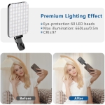 ALTSON 60 LED Portable Selfie Light Video Conference Lighting with Clip & Camera Tripod Adapter Rechargeable 2200mAh CRI 97+, 3 Light Modes for Phone iPhone Webcam Laptop Photo Makeup - Image 5