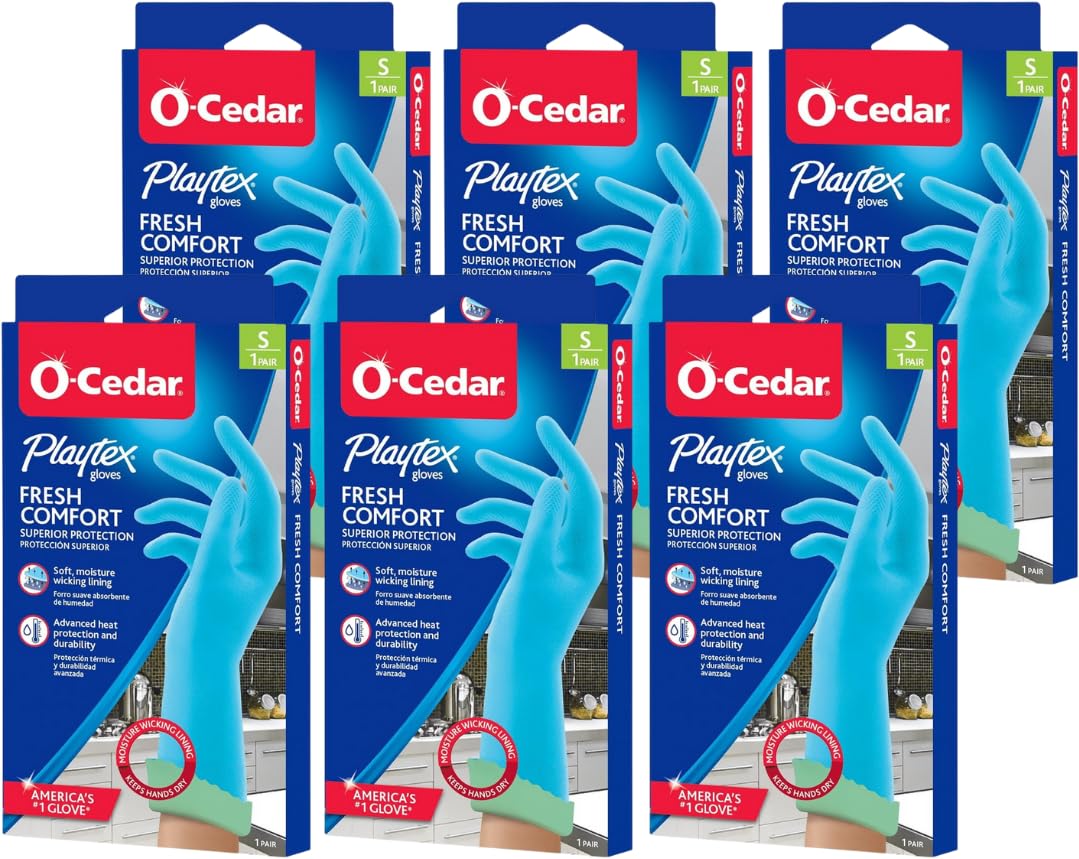 PLAYTEX Fresh Comfort Small Cleaning Gloves, 1 Count (Pack of 6)
