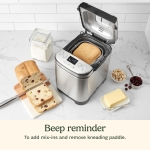 Cuisinart Bread Maker Machine, Compact and Automatic, Customizable Settings, Up to 2lb Loaves, CBK-110P1, Silver,Black - Image 3