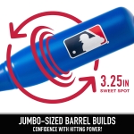 Franklin Sports MLB Kids Jumbo Plastic Bat - Blue - Backyard Baseball Large - Image 7