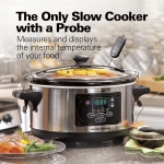 Hamilton Beach Portable 6 Quart Set & Forget Digital Programmable Slow Cooker with Lid Lock, Temperature Probe, Dishwasher Safe Crock & Lid, Stainless Steel (33969A) - Image 2