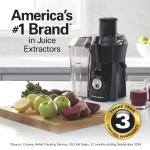 Hamilton Beach Juicer Machine, Big Mouth Large 3” Feed Chute for Whole Fruits and Vegetables, Easy to Clean, Centrifugal Extractor, BPA Free, 800W Motor, Black - Image 8