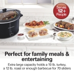 Hamilton Beach Slow Cooker, Extra Large 10 Quart, Stay or Go Portable With Lid Lock, Dishwasher Safe Crock, Black (33195) - Image 9