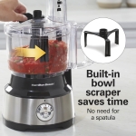 Hamilton Beach Food Processor & Vegetable Chopper for Slicing, Shredding, Mincing, and Puree, 10 Cups + Easy Clean Bowl Scraper, Black and Stainless Steel (70730) - Image 8
