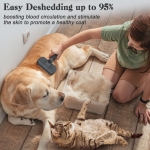 Swihauk Self Cleaning Slicker Brush for Dogs & Cats & Small Pets, Skin Friendly Grooming Cat Brush, Dog Brush for Shedding, Deshedding Brush, Hair Brush Puppy Brush for Haired Dogs, Gray - Image 4