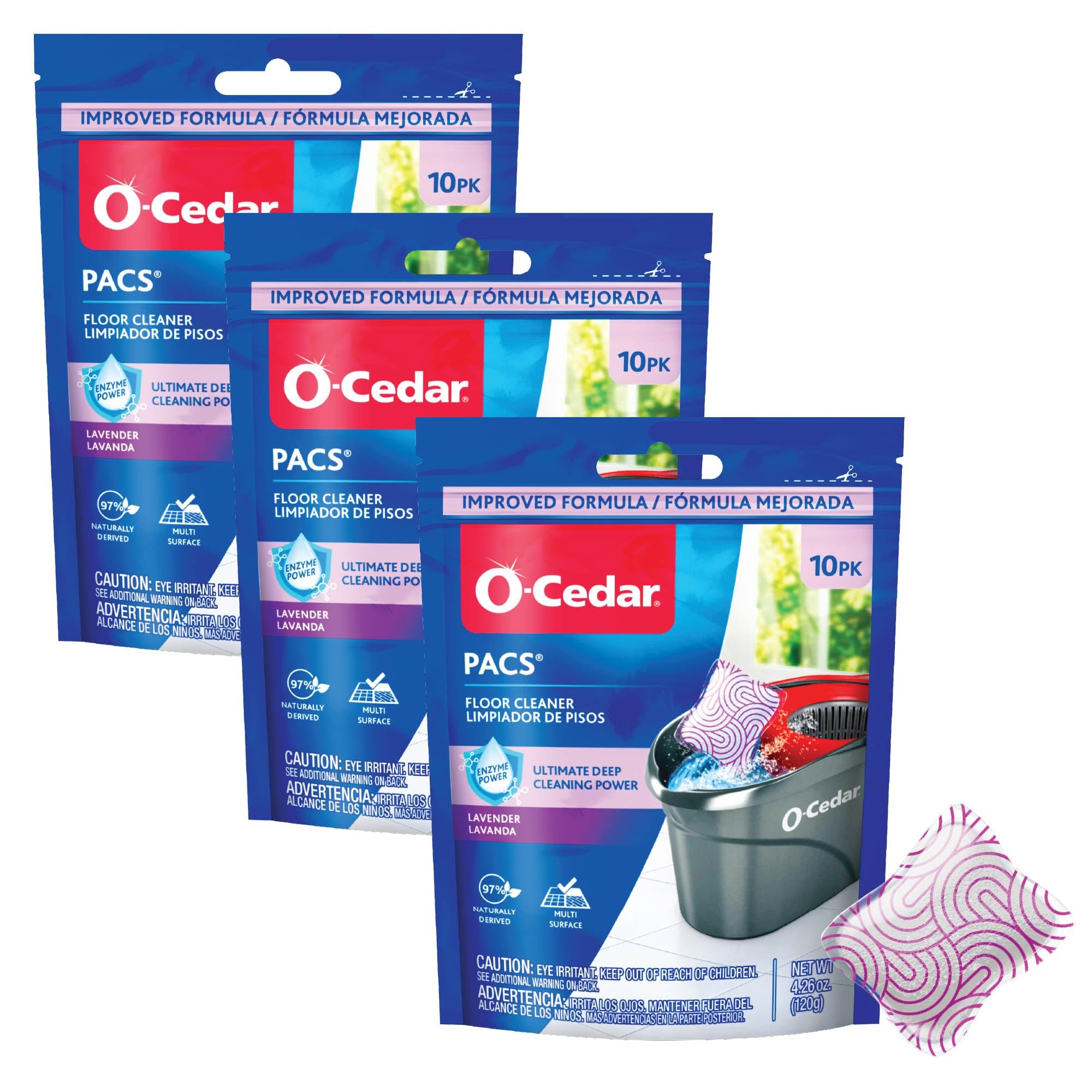 O-Cedar Floor Cleaning 30ct Pacs Lavender Scent 10ct (3-Packs)